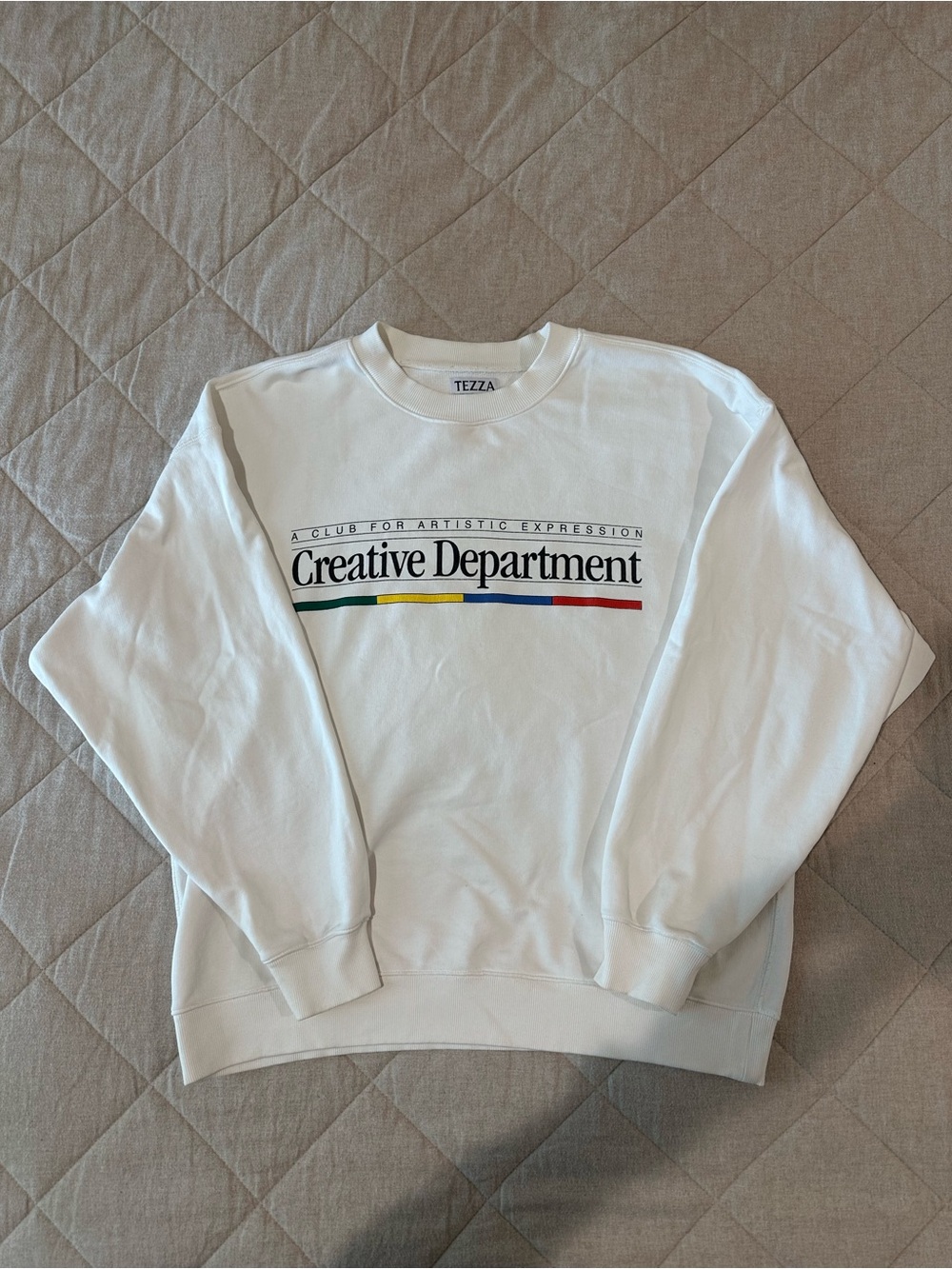 White "Creative Department" Crewneck Sweater